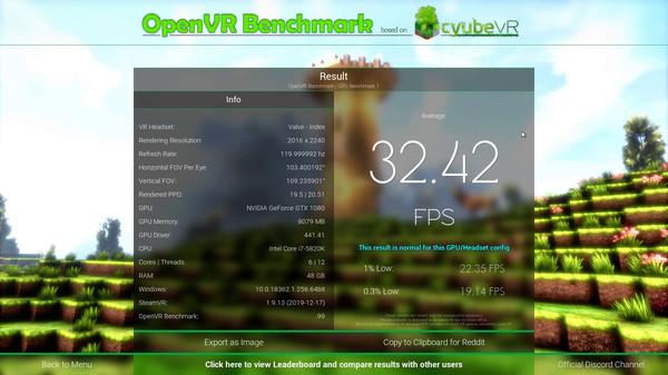 VR硬件测试软件(OpenVR Benchmark)