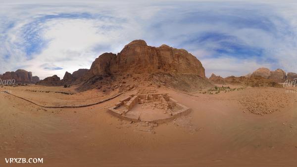 【360° VR】约旦月亮谷的瓦迪鲁姆沙漠。8K空中视频