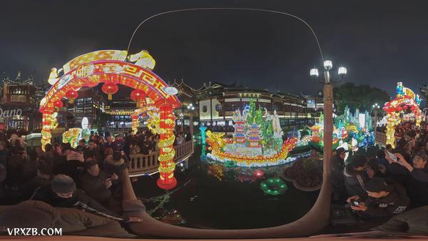 【360° VR】上海,中国。世界上人口最多的城市。8k航拍视频