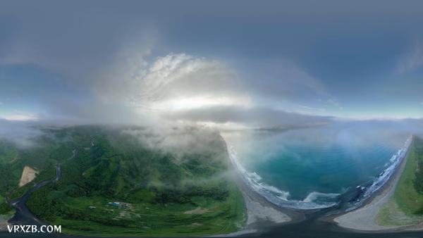 【360° VR】鲸鱼和熊。俄罗斯白令海东海岸堪察加半岛。12K空中360视频