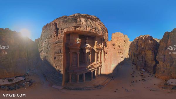 【360° VR】佩特拉古城，约旦。 8K空中360视频。虚拟旅行