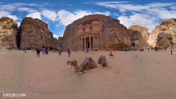 【360° VR】佩特拉古城，约旦。 8K空中360视频。虚拟旅行