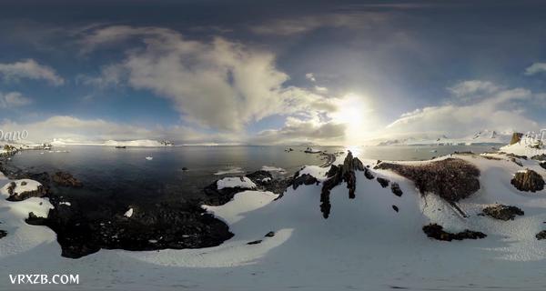 【360° VR】南极洲。第一部分。4K航拍视频